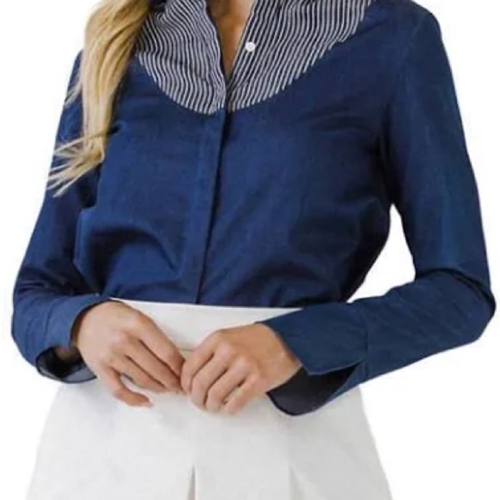 New with tag. English Factory striped bib shirt.